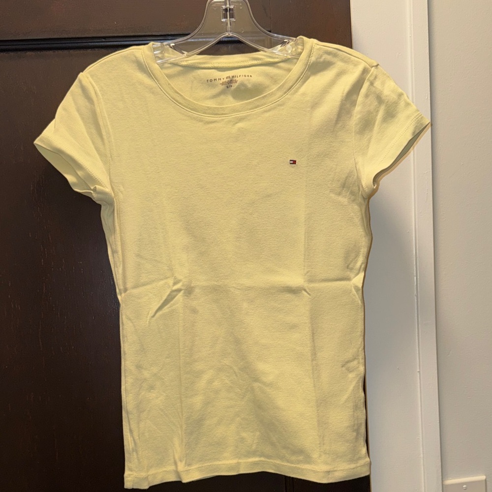 Tommy Hilfiger Pale Yellow Short Sleeve Crewneck Tee